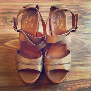 Kork-Ease Strap Wedge Sandals ~ Gold